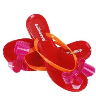 Bows Oversized Bow Jelly Flip Flops FUCHSIA Shoes