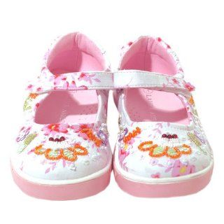 com New Laura Ashley Girls White Floral Beaded Shoes 13 Josmo Shoes