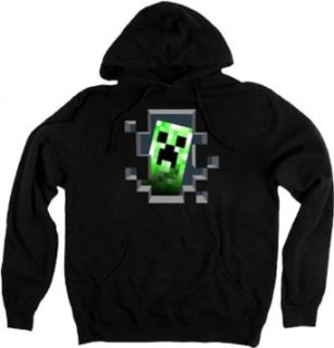 Minecraft Creeper Inside Men Black Hoodie Clothing