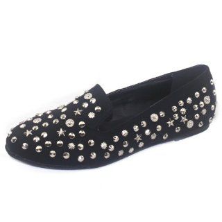 Nature Breeze Womens Leila 14 Star Spiked Loafers