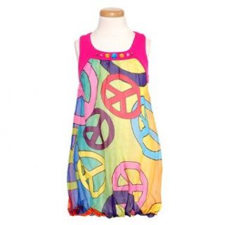 Peace Sign Jewel Bubble Casual Dress Girls 2T 14 Lipstik Clothing