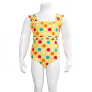 Toddler Girls 4T Yellow With Multi Color Polka Dots 1pc