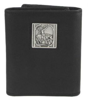 Native American Indian on Horse Leather Tri fold Wallet