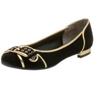 Nine West Womens Alyn Ballet Flat,Black/Gold,11 M Shoes