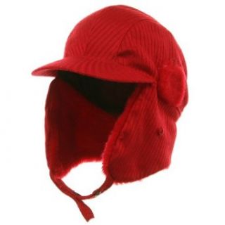 Knit Dog Ear Hat Red W28S62D Clothing