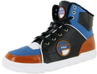 Top Leather Athletic Shoes Sneakers Black/Blue/Burnt Orange Shoes