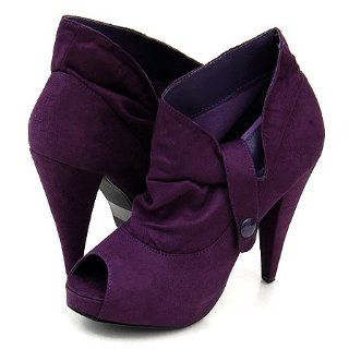 Wild Diva Akemi32 Ankle Boots Purple Suede Shoes