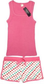 2pc Hearts PJ Set (Knit Top & Drawstring Boy Shorts
