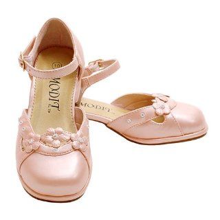 Light Pink Pearl Flower Heel Dress Shoe LIttle Girls 4 Modit Shoes