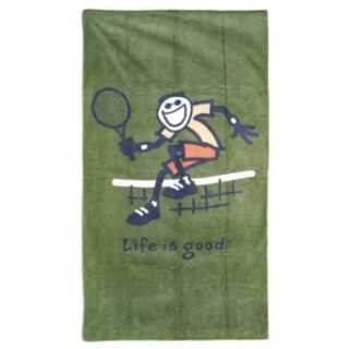 Life Is Good Tennis Graphic Beach Towel Green Sports