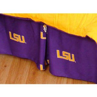 LSU Tigers Printed Bed Skirt  Queen Bed