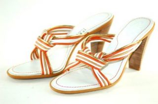 Dark Gold Orange High Heels Slide Shoes size 37/US 7 O25159 Shoes