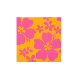 16 Serviettes Papier Hibiscus Rose   Achat / Vente LINGE DE TABLE