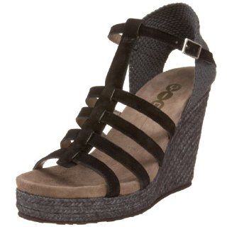  Yin Womens Pepper Sandal,Suede Black,36 EU (US Womens 6 M) Shoes