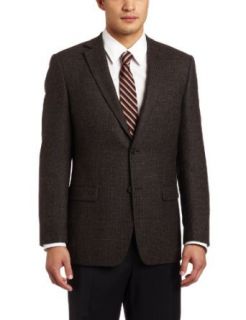 New York Mens Weave Mix Business Suit, Brown, 36 Regular Clothing