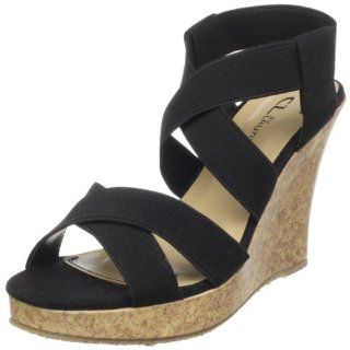 by Chinese Laundry Womens Ionia Open Toe Wedge,Black,10 M US Shoes