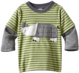 Mulberribush Baby boys Infant Rhino Applique Shirt