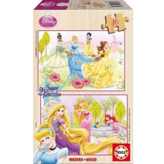 Puzzle 2 x 16 pcs en bois  Princesses Disney   Achat / Vente PUZZLE