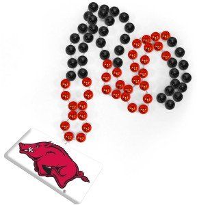 NCAA Arkansas Razorbacks Beads with Logo Medallion Sports