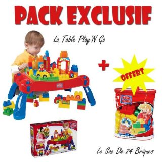 ASSEMBLAGE CONSTRUCTION Pack Exclusif  Table + Sac 24 Briques OFFERT