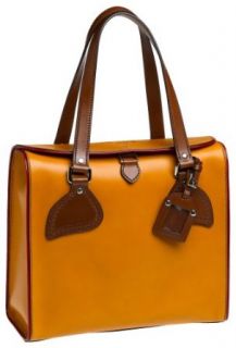 Prada Womens Leather Handbag, Ocra/Rosso Clothing