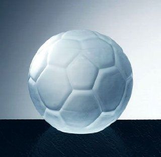Frosted Glass Soccer Ball Paperweight