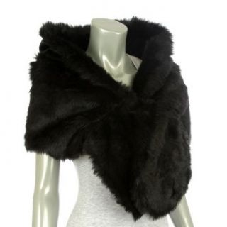 Black Faux Cloche Fur Caplet Shoulder Wrap Shawl Clothing