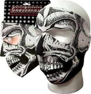 New B&w Skull Neoprene Full Face Mask Nose Mouth Vent Snow
