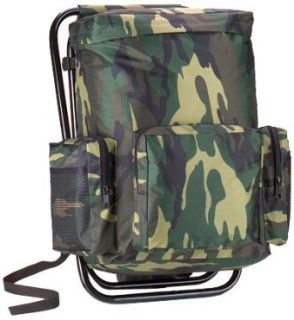 Woodland Camouflage Backpack and Stool Combination