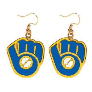 Milwaukee Brewers Retro Glove Logo Dangle Earrings