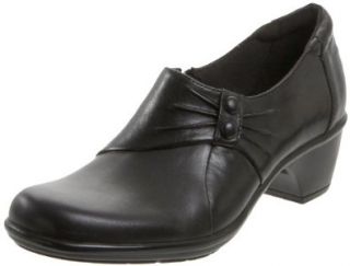 Clarks Womens Wish Envy Slip On Loafer,Black Leather,12 W US Shoes