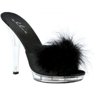 Sexy Black Marabou Slipper   7 Shoes
