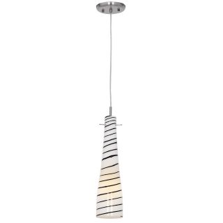 Access Roxy 1 light Brushed Steel Glass Pendant Today $73.99 Sale