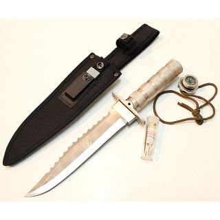 Duty Stainless Steel Hunting Knife W Survival Kit & Fire Starter (14