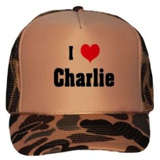 I Love/Heart Charlie Adult Brown Camo Mesh Back Hat