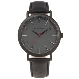 Monument Mens Grey Dial Synthetic Leather Strap Watch Today $26.49
