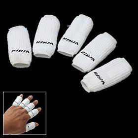 White Sports Elastic Finger Sleeve Support Protector 10PCS