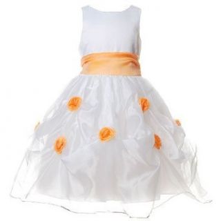 New Toddler Girls Dress Orange Flower Girl Dresses 4T