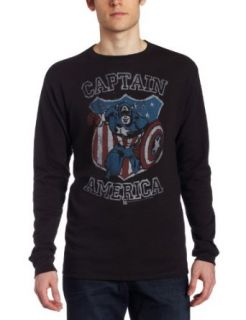 Junk Food Clothing Mens Captain America Tee, Black Wash