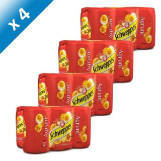 SCHWEPPES AGRUM   4 packs de 6 canettes   soir 24 canettes de 33 cl