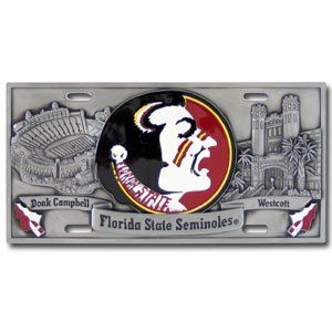 Florida State Seminoles 3 D License Plate   NCAA College