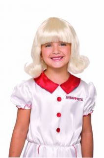 Girls Blonde 50s Flip Wig for Child Halloween Costume