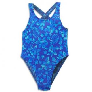 Tidepools Swimwear   Girls One Piece Flower Swimsuit, Navy