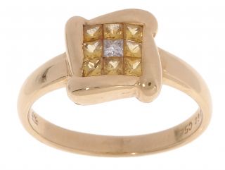 Encore by LeVian 18 kt. Yellow Gold Yellow Sapphire and Diamond Ring
