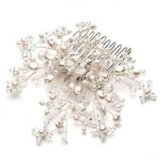 Bridal Wedding Comb, Fresh Water Pearl & Crystal 180