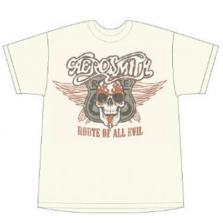Aerosmith   Route Of Evil Adult T shirt in Cream, Size XX