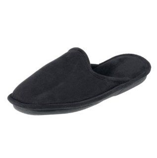  Dearfoams Mens Microsuede Scuff Slipper, Black, 8 M Shoes