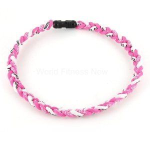Titanium Baseball Necklace 20 Inch Pink and White Sports