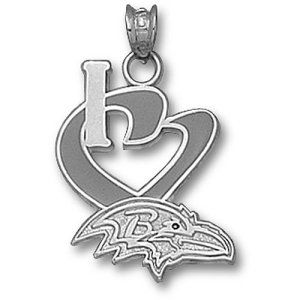 Baltimore Ravens NFL I Heart Logo 3/4 Enamel Pendant