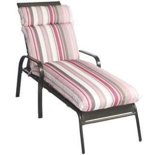Mia Polyester All weather Outdoor Mauve Stripe Patio Chaise Lounge